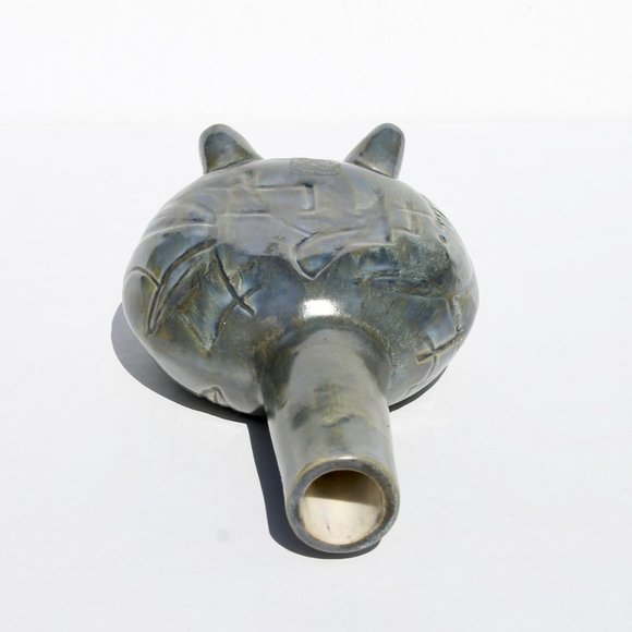 Vintage Art Pottery Bird Vase, Abstract Design, 8.5" Tall - Picture 3 of 5